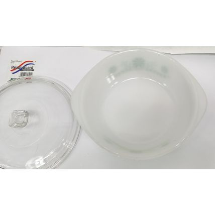 Vintage Glasbake Green Daisy Casserole Dish J514 With Lid - 10" MADE IN USA