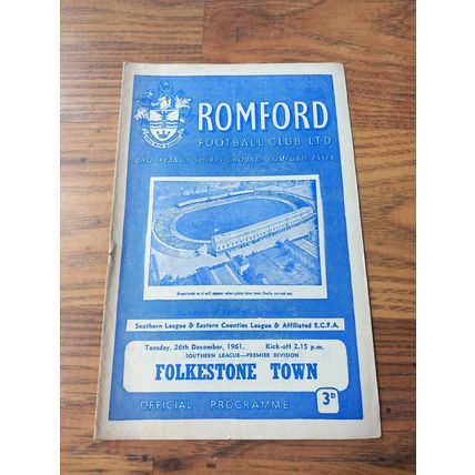 1961/62 Romford vs Folkestone Town - Southern League ** FREE P&P **