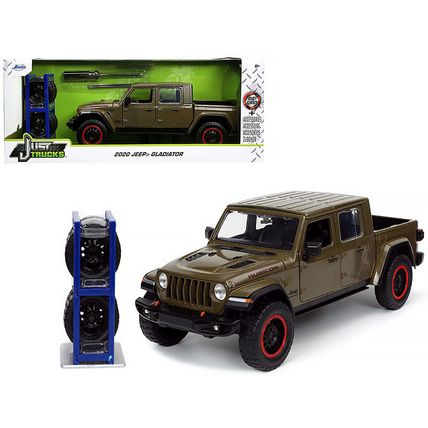 2020 Jeep Gladiator Rubicon Pickup Truck Dark Green Metallic with Extra Wheel...