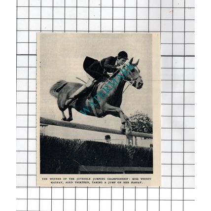 Miss Wendy Magnay Horse Jumping - 1950 SMALL Cutting