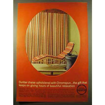 1961 Eastman Chromspun Fabric Advertisement - Dunbar Chaise