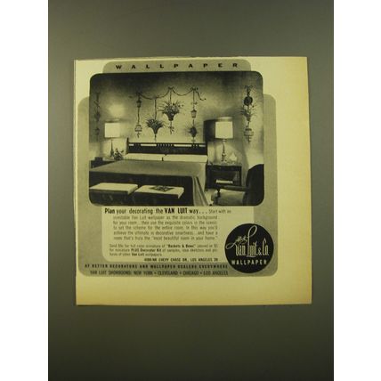 1961 Van Luit & Co. Baskets & Bows Wallpaper Advertisement