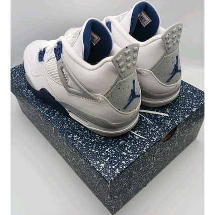 Jordan 4 Retro Men's White Midnight Navy Sneakers DH6927-140