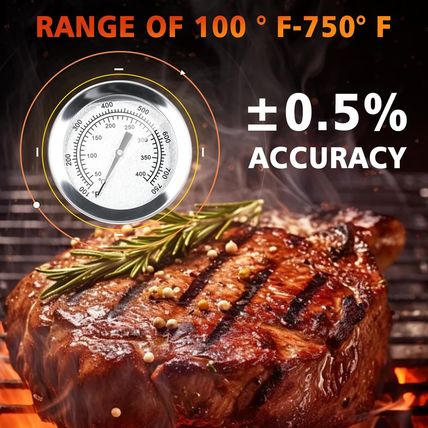 Hisencn 2'' Temperature Gauge for Char Griller Replacement Parts,for Chargriller