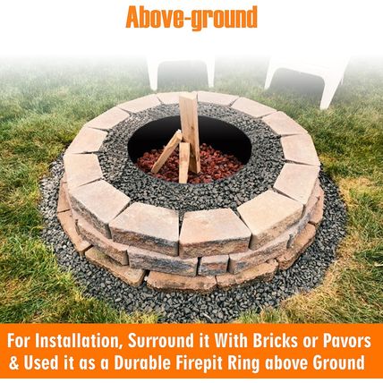 FEBTECH - Fire Rings for outside Wood Burning Fire Pits - 36" Dia X 12" H - 2Mm