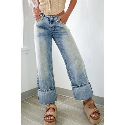 Myosotis High Rise Button Zip Fly Medium Wash Jeans