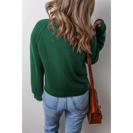 Evergreen Raglan Sleeve Crew Neck Sweater