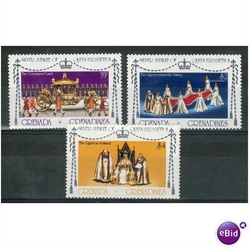 Grenada Grenadines stamps 1977 - SG 239-241 - QE11 Royal Visit MNH