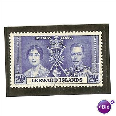 Leeward Islands KGVI 1937 Coronation 2½d Blue Used SG 94 Sc 102 CD 302