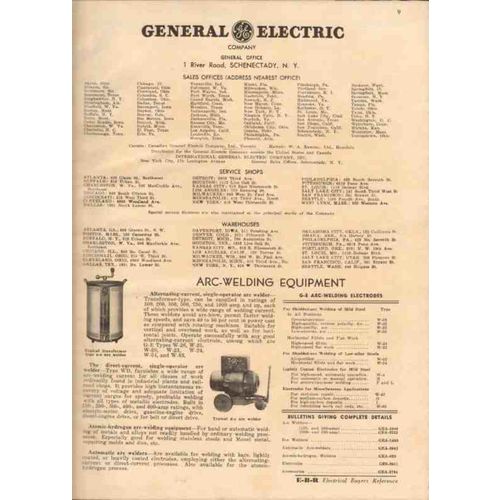 general electric company 1944 arc-welding heat motors vintage catalog