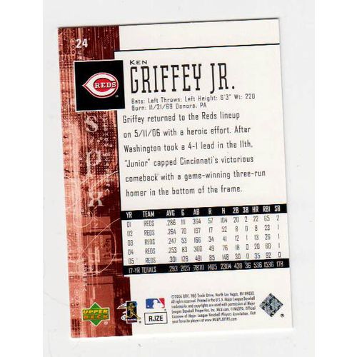 2006 Upper Deck SPx Ken Griffey Jr. baseball card #24 – HOF - Reds