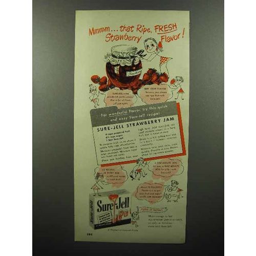 1948 Sure-Jell Pectin Ad - Ripe Strawberry Flavor