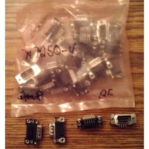 Lot of 25: AMP 747250-4 Connector D Sub-Mini 9 POS :: FREE Shipping