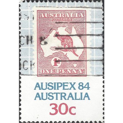 AUSTRALIA, Stamp Exhibition, 1913 Kangaroo, blue & red 1984, 30c, #2