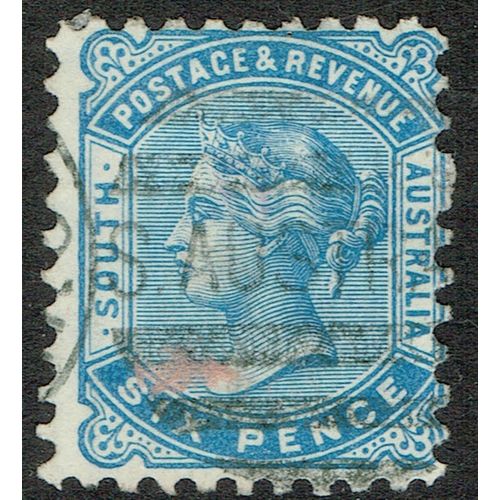 South Australia 1883 6d Blue Perf 10 SG185a GU
