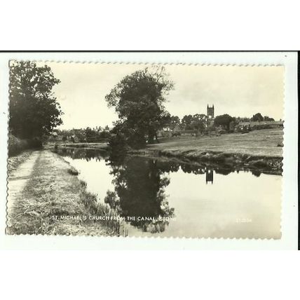 Staffordshire STONE Church & Canal Postcard (Valentine 212504)