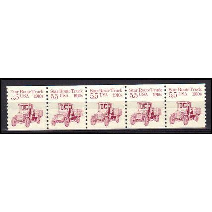 2125 5.5c Star Route Truck Very Fine MNH Dry Gum PNC 1/5 X0426