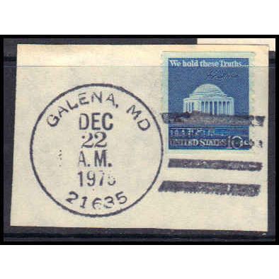 Used 1520 10c Jefferson Memorial Galena, MD. E0525