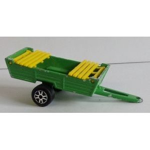 VINTAGE ' Majorette ' Green / Yellow Farm Trailer