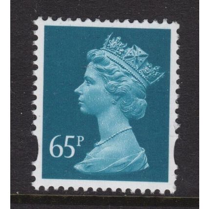 Y1734 U458 65p Greenish-blue DE LA RUE PVA (bluish) ~ Unmounted Mint GB Machin