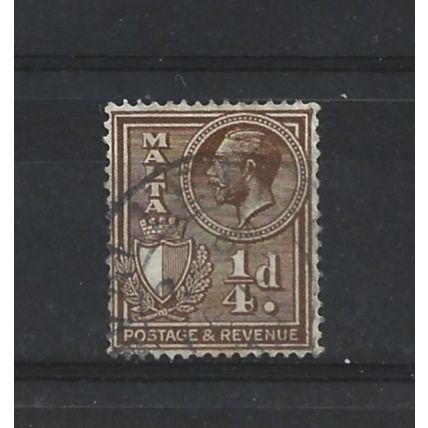 Malta.SG193 1/4d Brown.Fine Used.Apr25k
