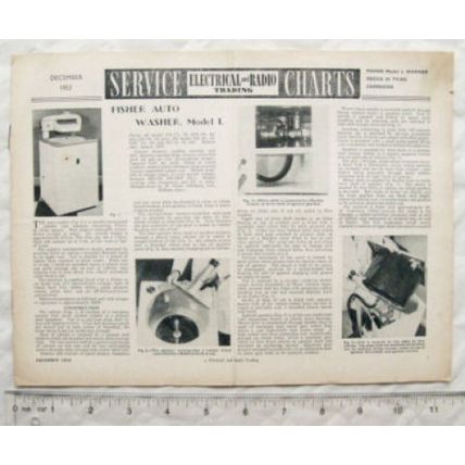 1953 Service Chart Fisher Auto Washer model L ++