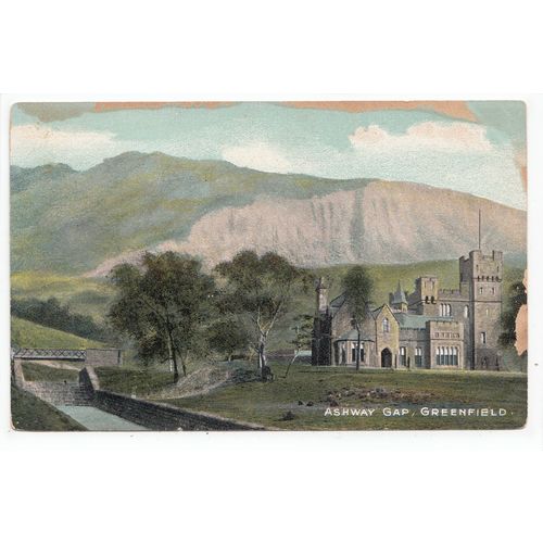 Ashway Gap Greenfield Nr Oldham Lancashire F & G Pollard Damaged Postcard
