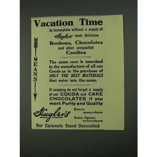 1908 Huyler's Bonbons, Chocolates and Candies Ad