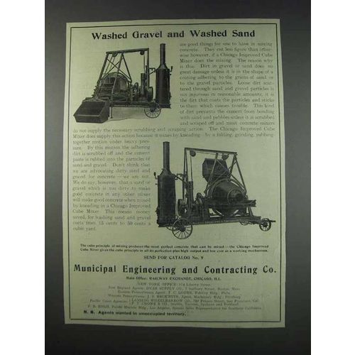 1910 Municipal Eng. Chicago Improved Cube Mixer Ad