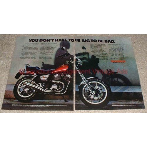1983 Honda Shadow 500 Motorcycle 2-page Ad, Be Bad!!
