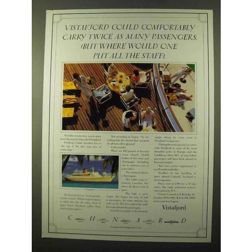 1984 Cunard Vistafjord Cruise Ad - Comfortably Carry