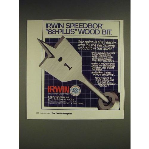 1985 Irwin Speedbor 88-plus wood bit Ad