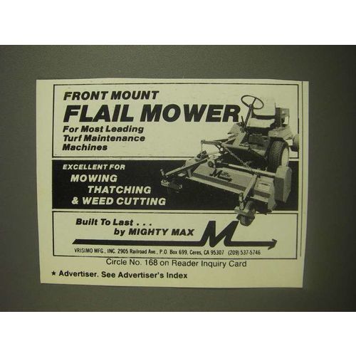 1985 Mighty Max Front Mount Flail Mower Ad