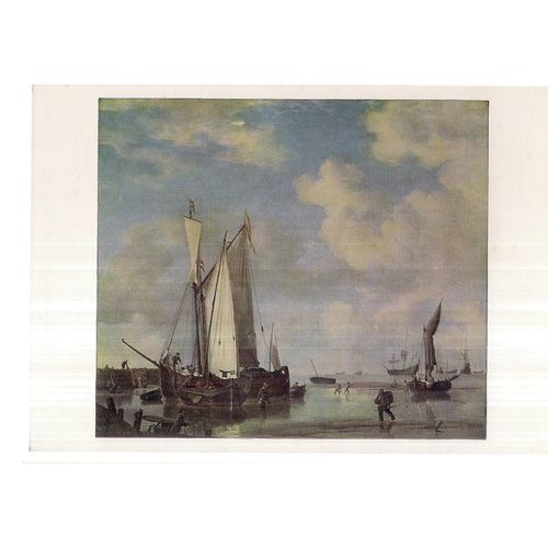 DUTCH VESSELS by W. van de Velde unused vintage postcard National Gallery =