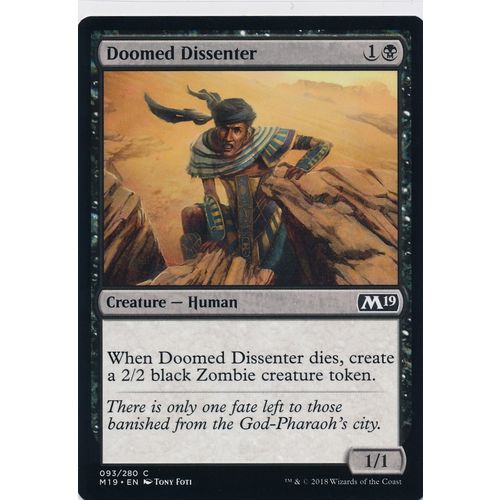 Magic the Gathering MTG Core Set 2019 093/280 Doomed Dissenter