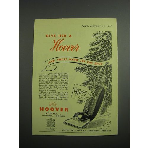 1948 Hoover Vacuum Cleaner Ad - Give her a Hoover and she'll know it's the best