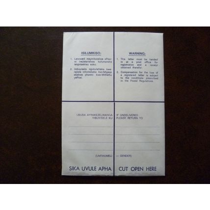 Ciskei 1981 Birds Cape Dikkop registered letter stamp postal stationery Bisho