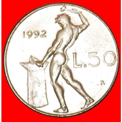VULCAN (1990-1995): ITALY ★ 50 LIRE 1992R! SMALL SIZE! LOW START★NO RESERVE