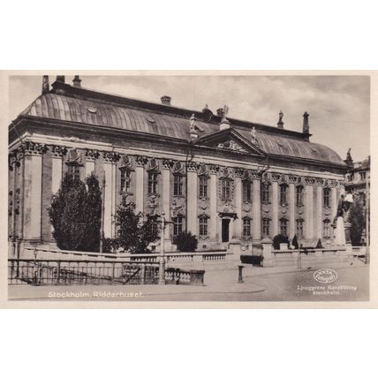 Stockholm Riddarhuset House Of Nobility Real Photo Sweden Postcard