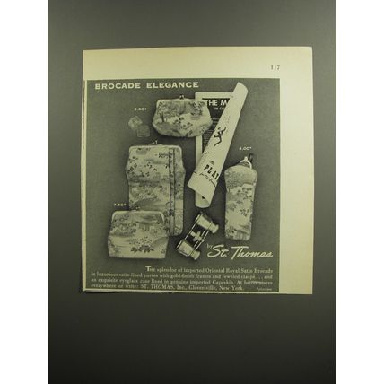 1952 St. Thomas Purses Ad - Brocade elegance