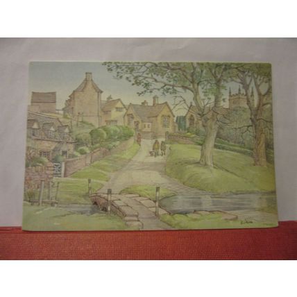 UPPER SLAUGHTER, Gloucestershire by Eric J. Rice unsed vintage postcard /