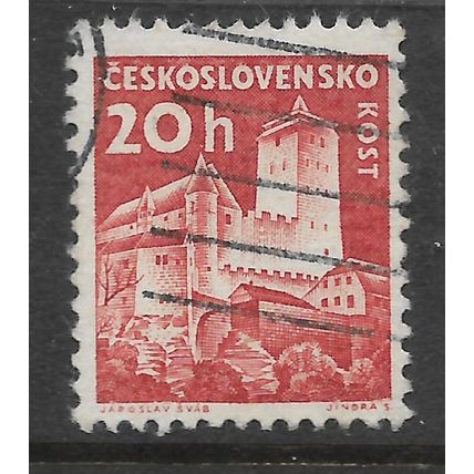 CZECH REPUBLIC 1960 CZECH CASTLES 20H ORANGE KOST SG 1144 FINE USED#