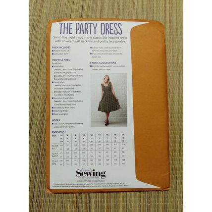 Simply Sewing Party Dress Sizes 6-20 Unopened Sewing Pattern