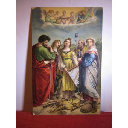 HEILIGE CACILIE by Raphael Sanzio unused antique postcard #