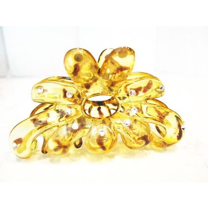 Clear flower hair claw clips with crystals