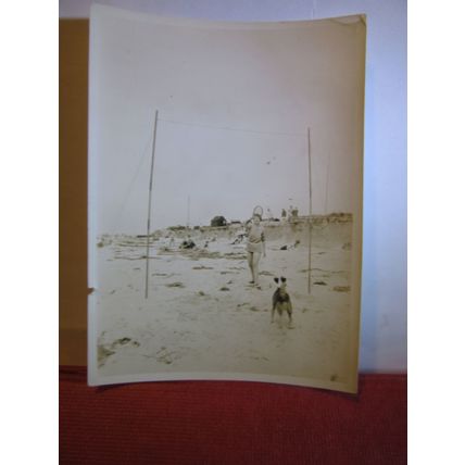 BEACH BADMINTON 1930s small photograph #