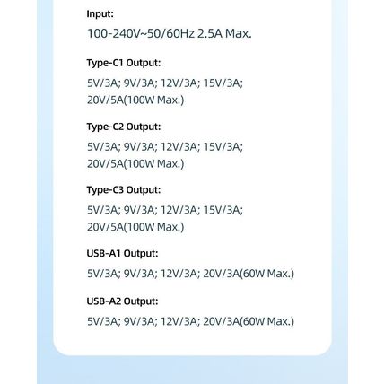Toocki 140W GaN USB Charger Desktop Charging Station 5 Ports, PD Type-C, UK Plug