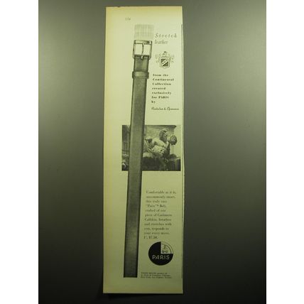 1958 Paris Belts Ad - Stretch leather from the Continental Collection