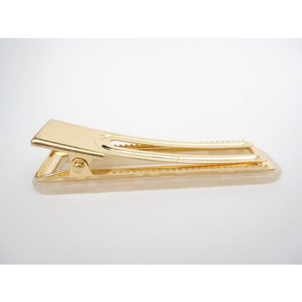 2 1/2 inch pearly white iridescent open alligator hair clip barrette