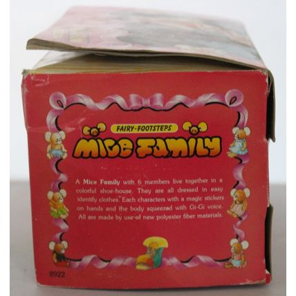 Vintage Fairy-Footsteps Mice Family Velour Plush Toy
